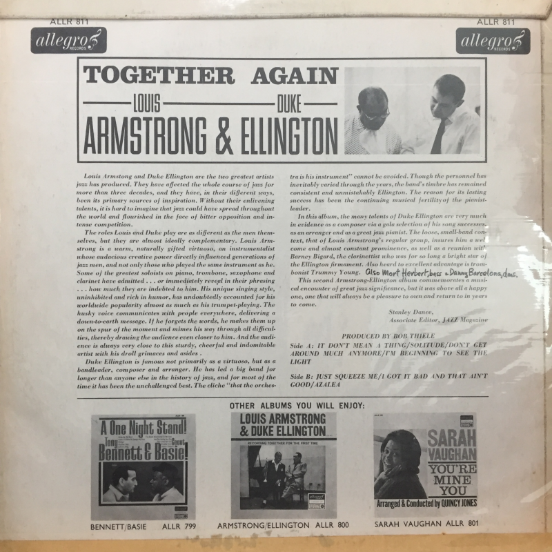 Louis Armstrong & Duke Ellington ‎– Together Again