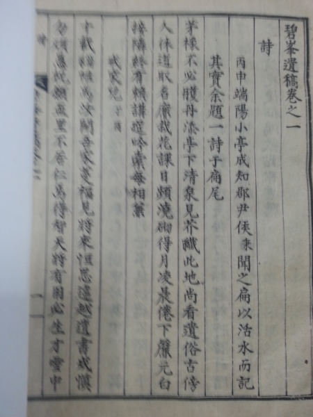 벽봉유고(碧峰遺稿)2권1책