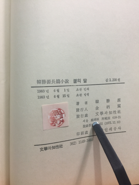 불의 딸 (한승원 장편소설)