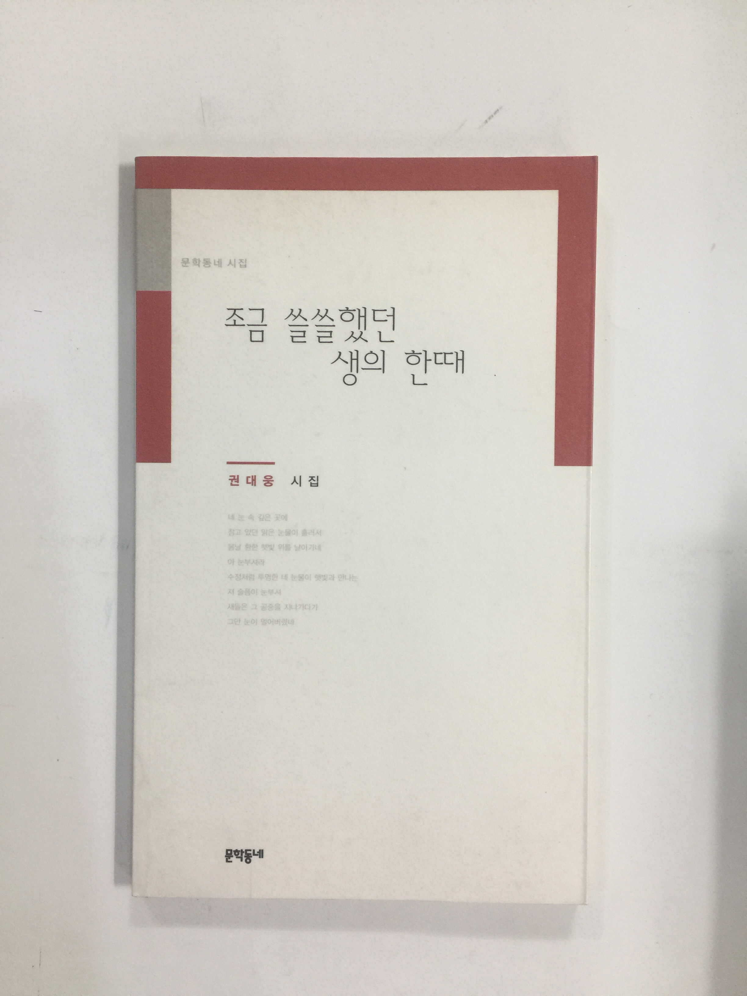 조금 쓸쓸했던 생의 한때 (권대웅시집, 2003년초판)