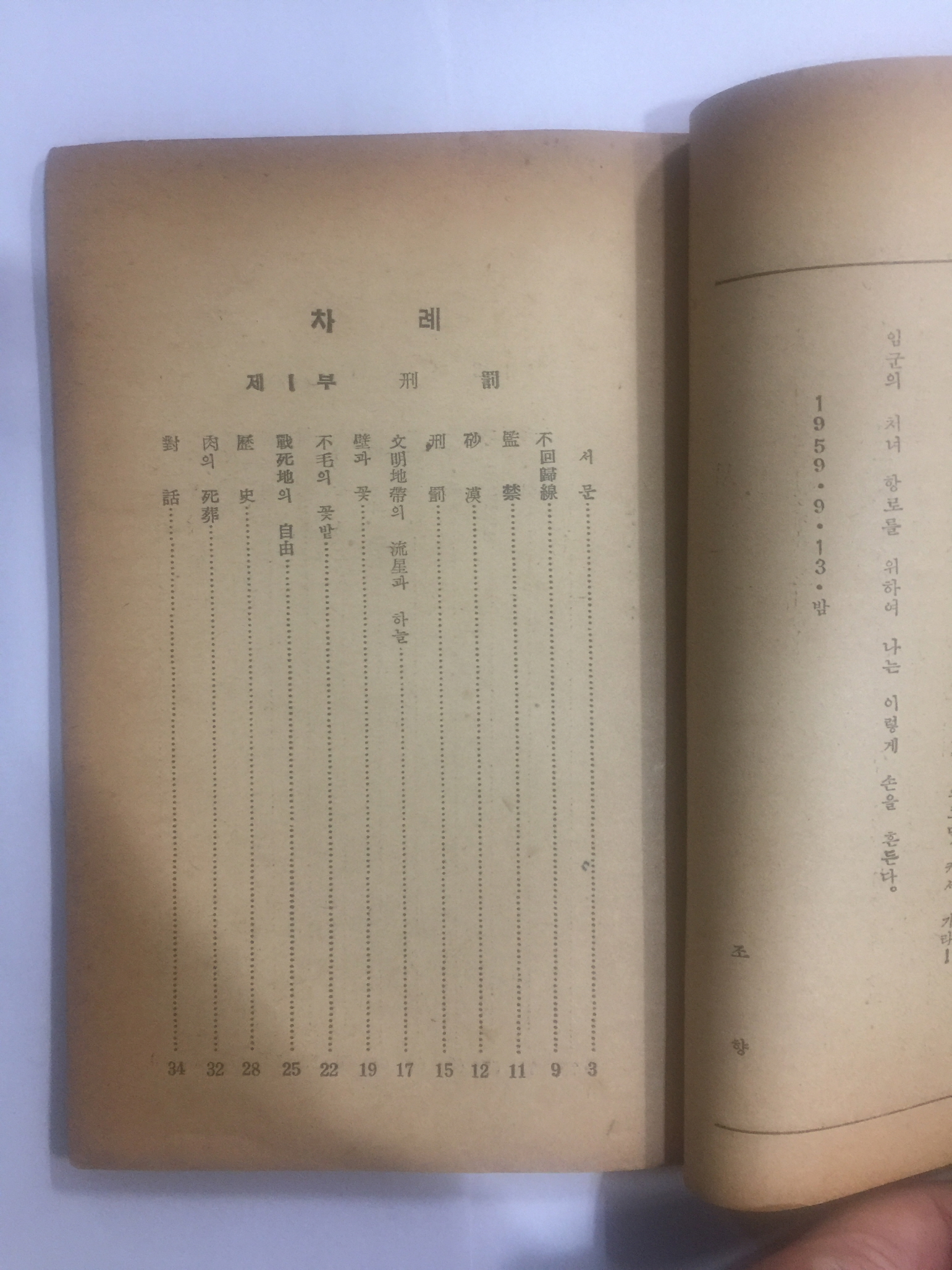 형벌刑罰 (임수생林秀生 제1 시집, 1959년초판)