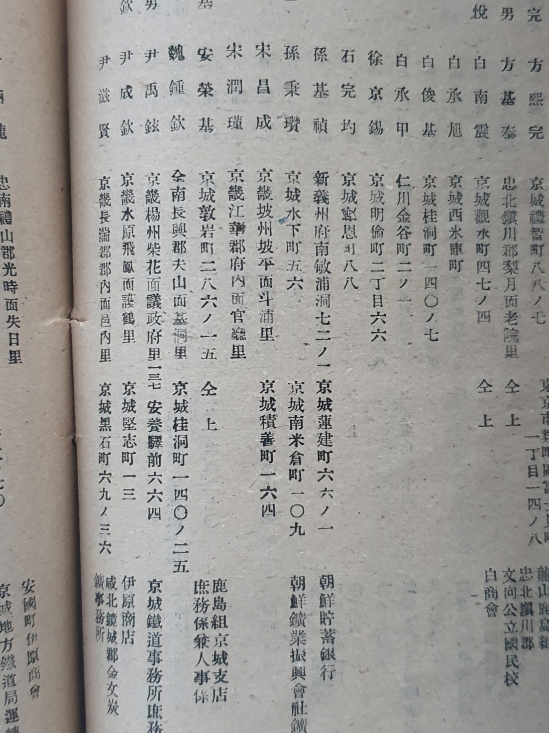 손기정 선수 기록이 보이는 1943년도 양정동창회명부