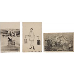 [14] 물장수(水汲夫) 등 ‘물 긷는 모습’ 엽서 3점