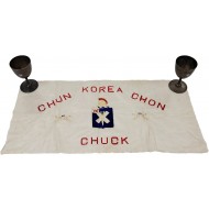 [126] 한국 춘천(Chun Korea Chon)과 부대마크, 척(Chuck)이 새겨있는 [천 보(褓)]와 주한 미 군사고문단(KMAG) 마크가 있는 [은 와인 잔] 2점 등 합 3점 일괄